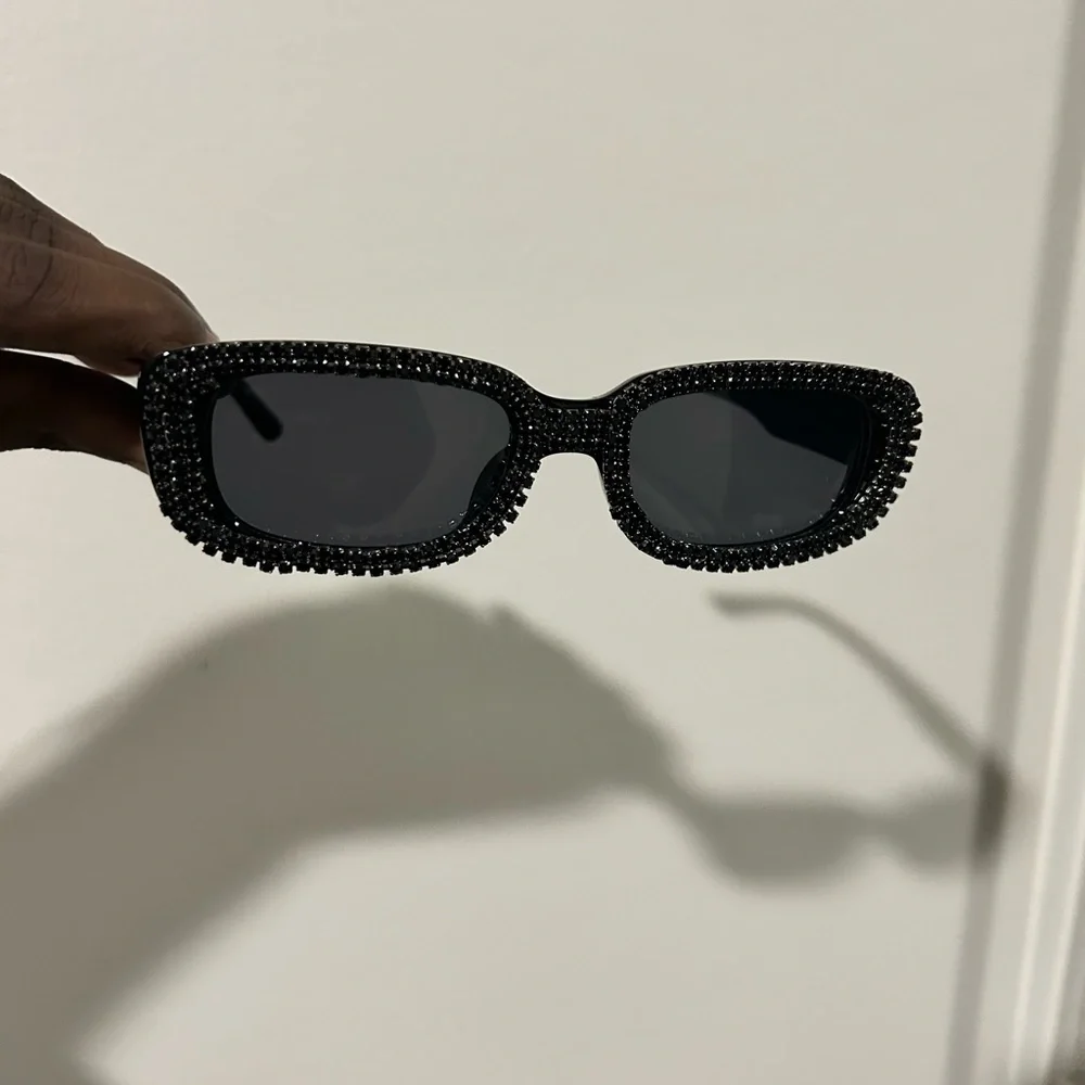 Black Rhinestone Sunglasses - Picture 2 of 5